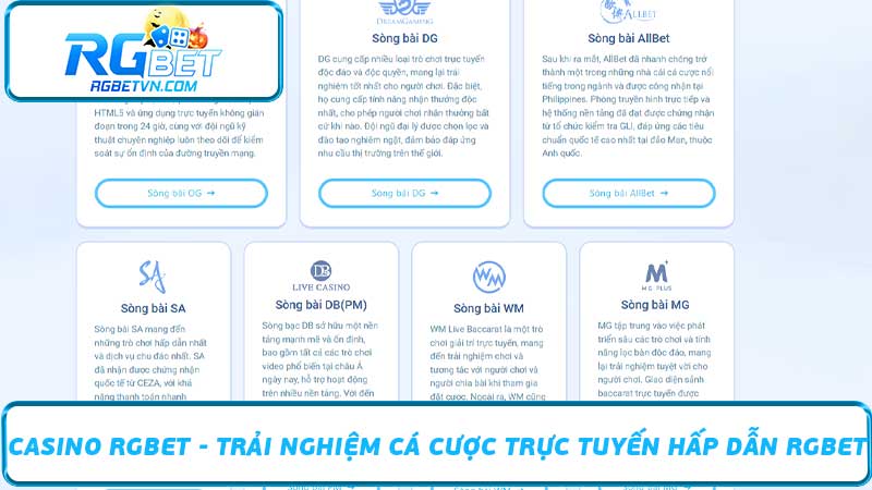 Casino RGBET - Trải Nghiệm Cá Cược Trực Tuyến Hấp Dẫn RGBET